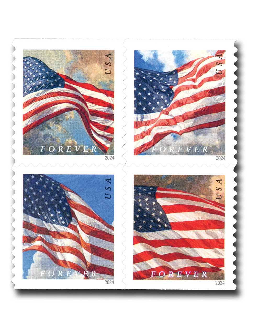 2024 U.S. Flags Stamps, roll of 100 PCS | Tool Stamps US Postage Stamps